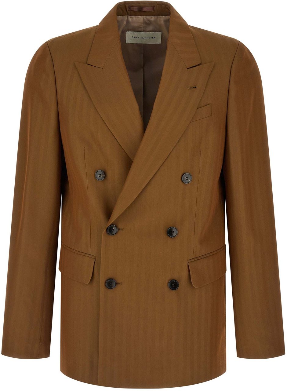 Dries Van Noten Brown Wool Blazer Bruin