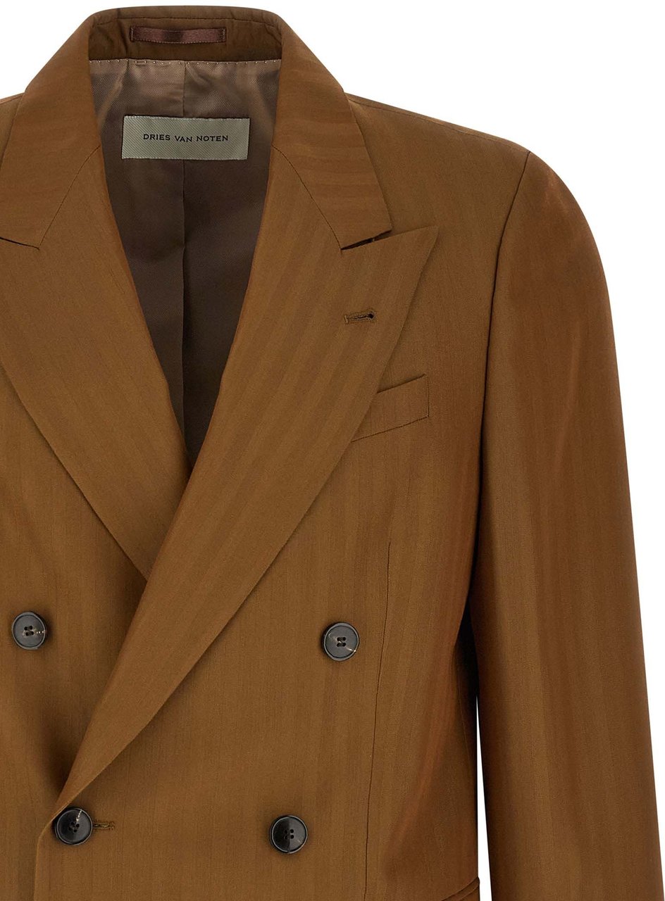 Dries Van Noten Brown Wool Blazer Bruin