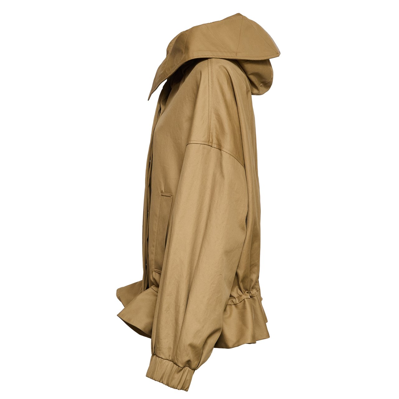 Dries van Noten Villas Hooded Zipped Over Jacket Bruin