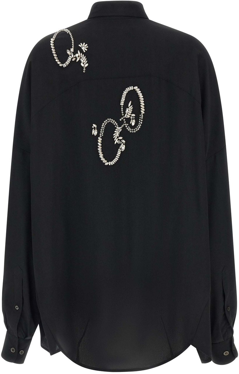 Dries Van Noten Black Polyester Blouse Zwart