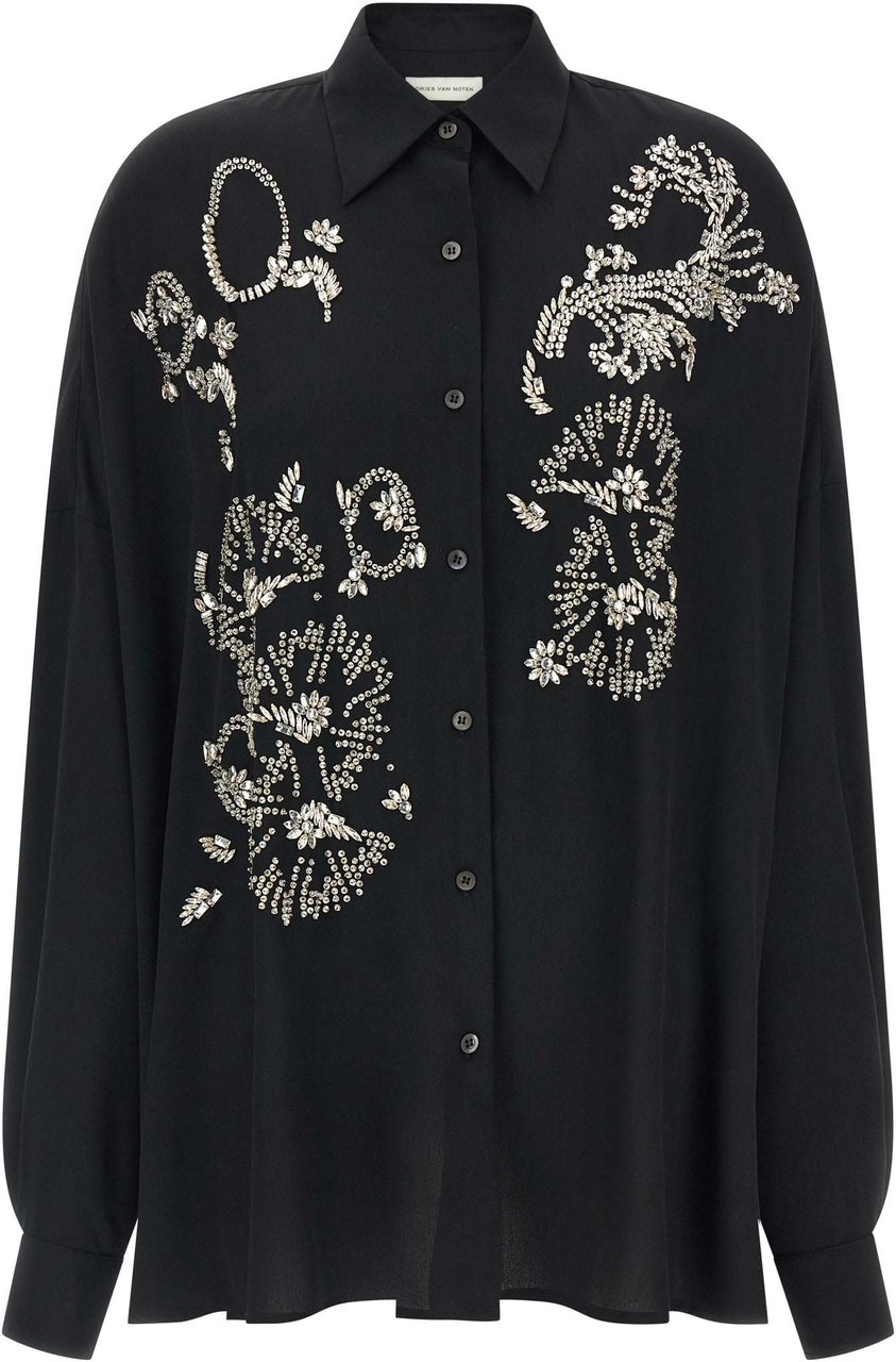 Dries Van Noten Black Polyester Blouse Zwart