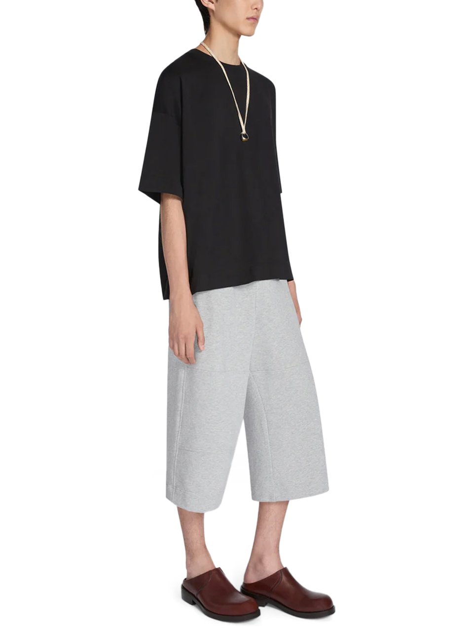 Dries van Noten Boxy-Fit Black Short-Sleeve T-Shirt with Classic Crew Neckline Zwart