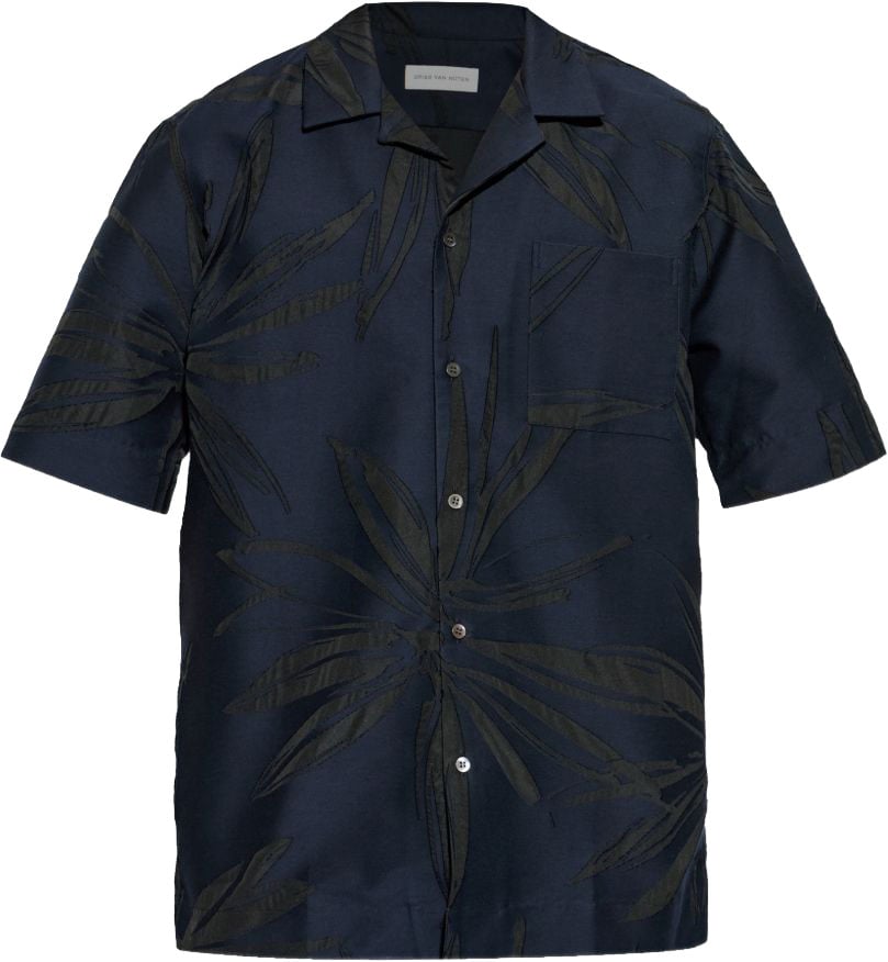 Dries van Noten Short-Sleeved Camp Collar Shirt Blauw