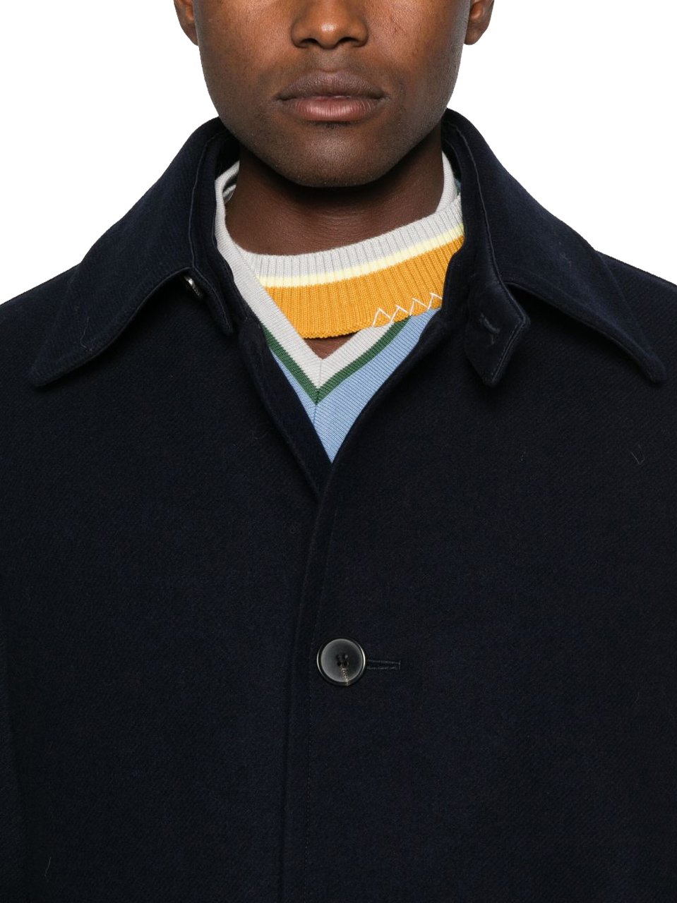 Dries van Noten Button-Down Minimalistic Coat with Patch Pockets Zwart