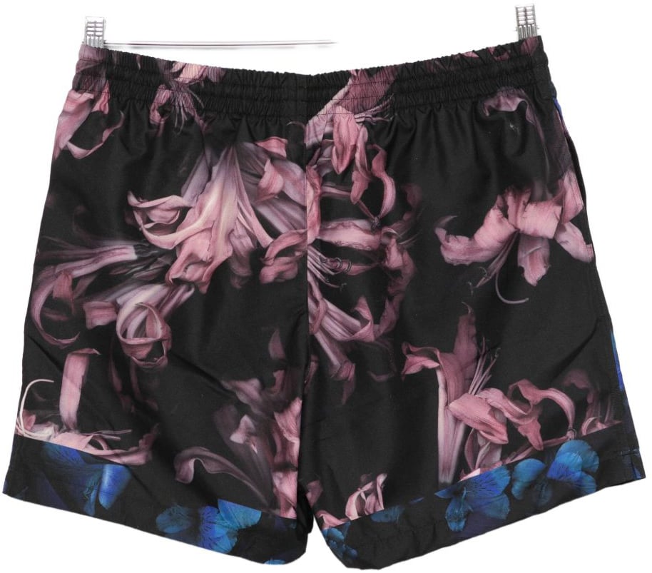 Dries van Noten Floral Print Black Shorts Zwart