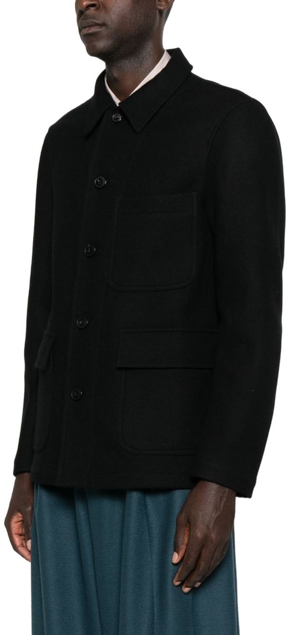 Dries van Noten Structured Black Jacket Zwart