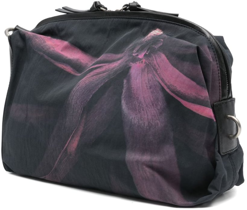 Dries van Noten Rectangular Bags with Dark Floral Print Zwart