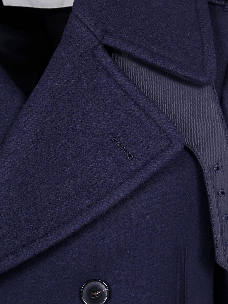 Dries van Noten Black Rafaell Double-Breasted Peacoat Zwart