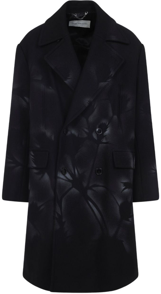 Dries van Noten Coats Black Zwart