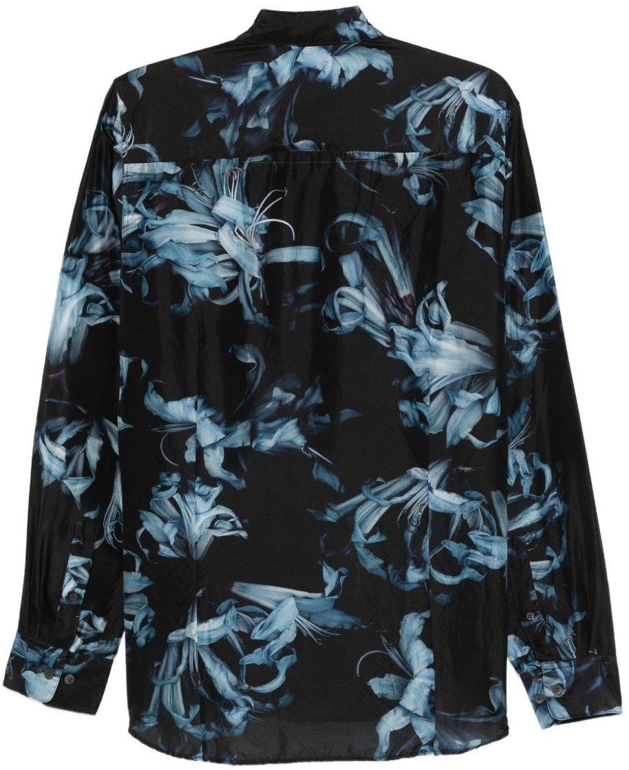 Dries van Noten Shirts Light Blue Zwart