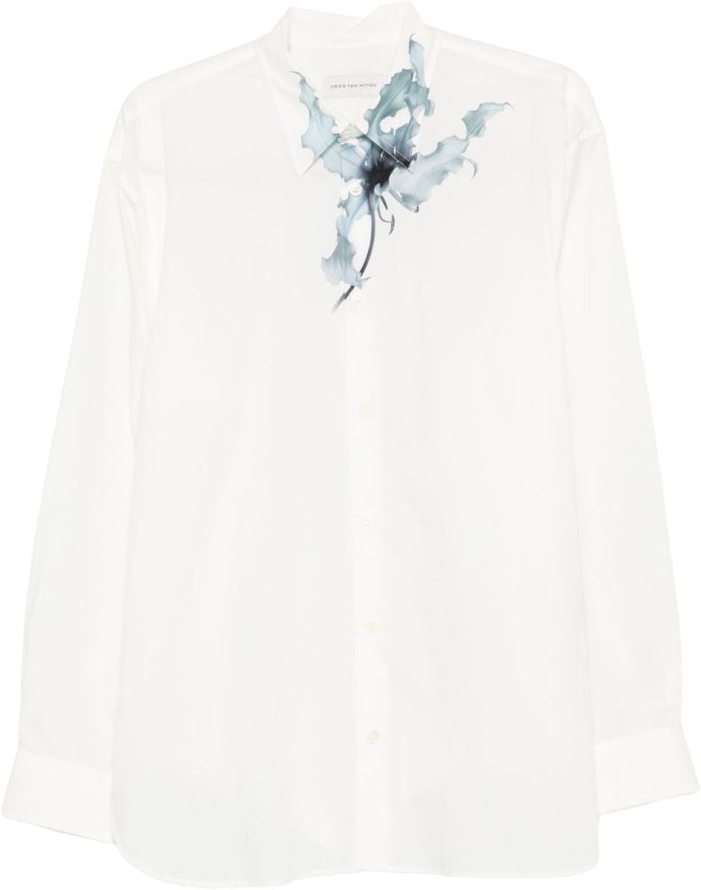 Dries van Noten Shirts Light Blue Wit