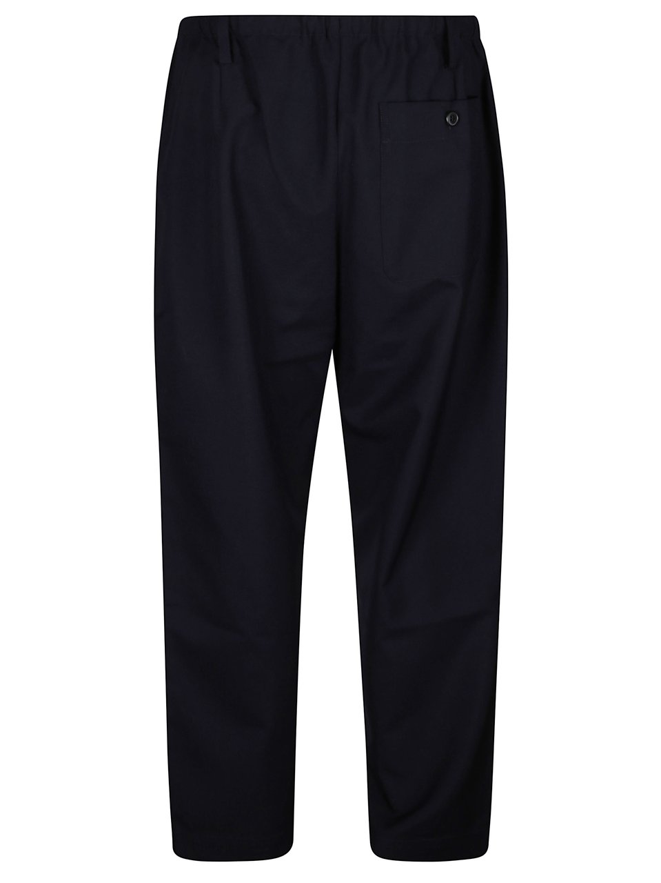 Dries van Noten Drawstring Waist Penny Wool Pants With Tailored Silhouette Zwart