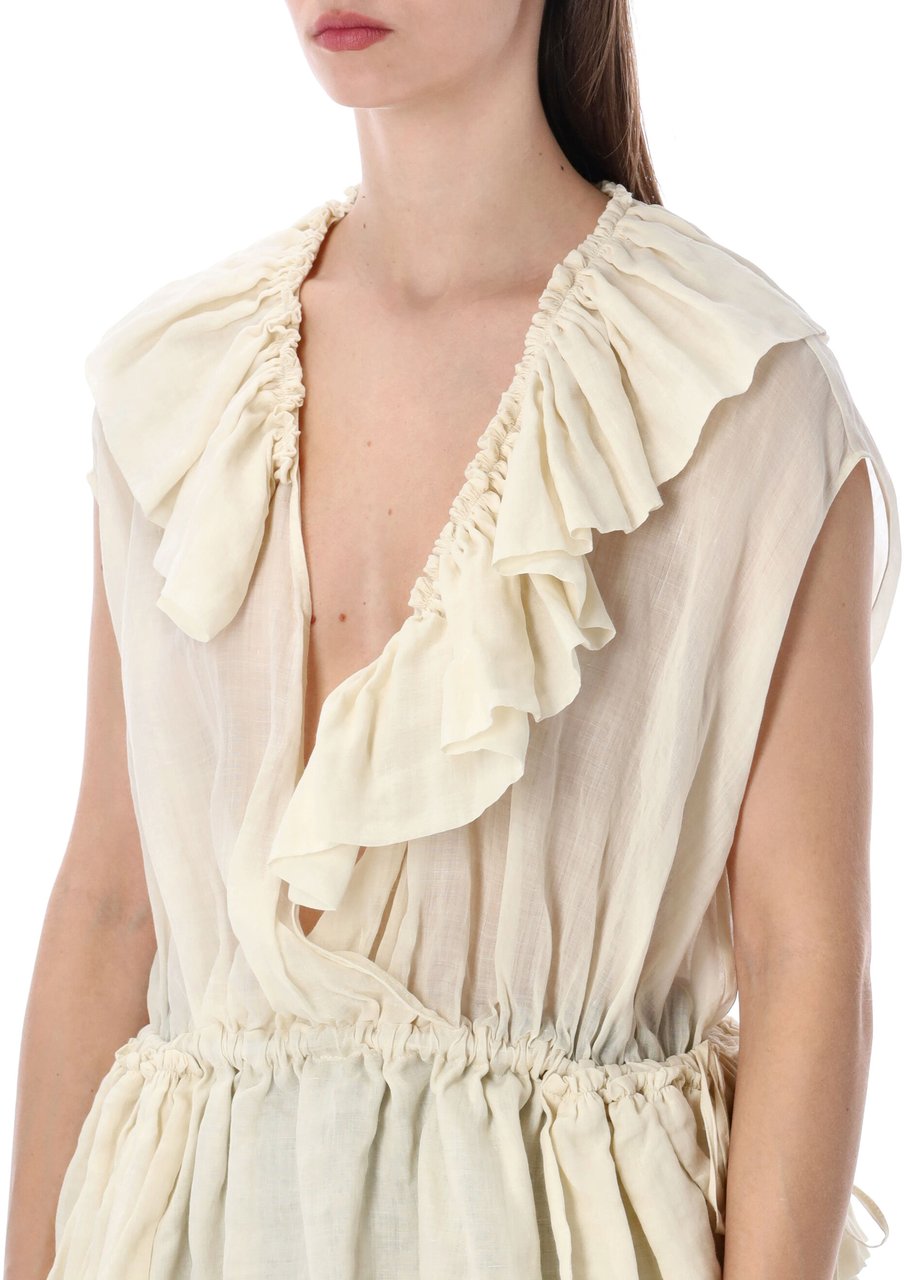 Dries van Noten Dries Van Noten Cally muslin ruffled top Neutraal