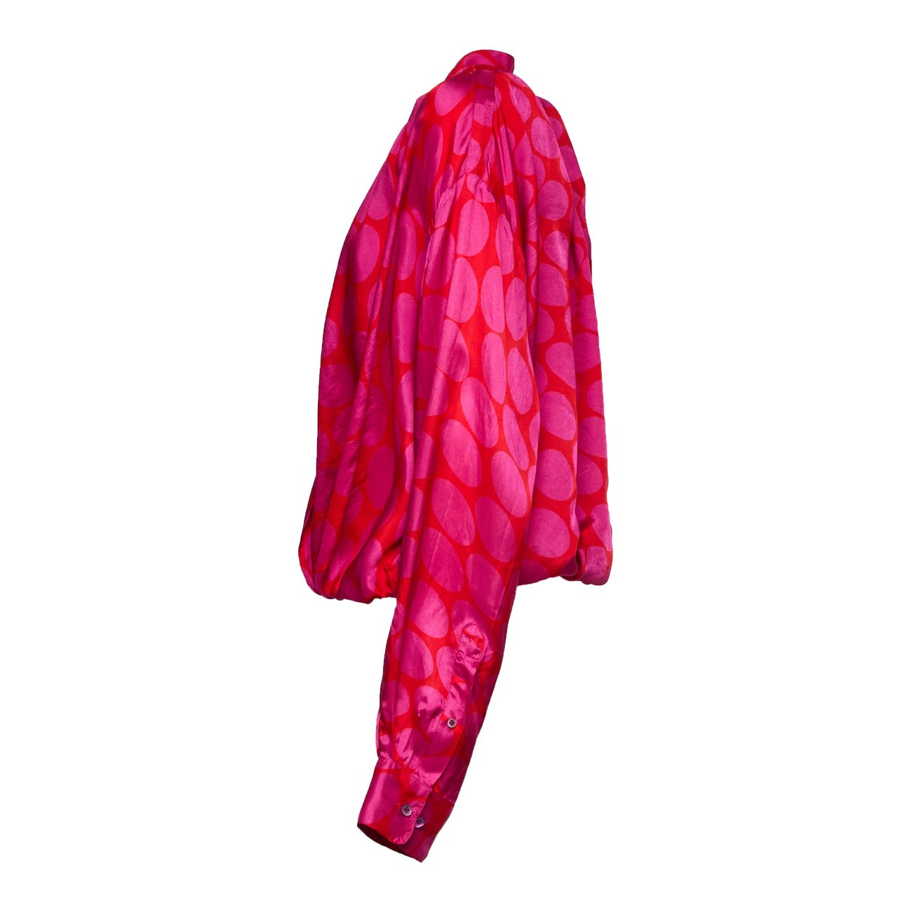 Dries van Noten Cenver Oval Print Drawstring Hem Shirt Rood