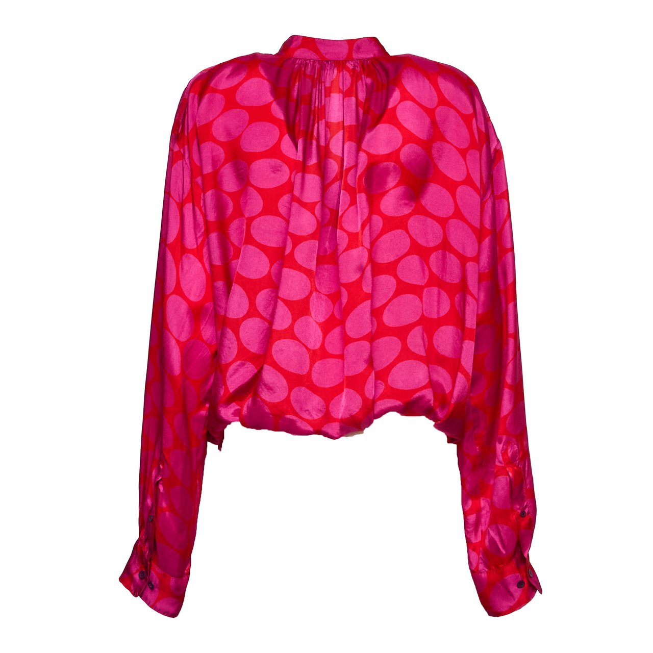 Dries van Noten Cenver Oval Print Drawstring Hem Shirt Rood