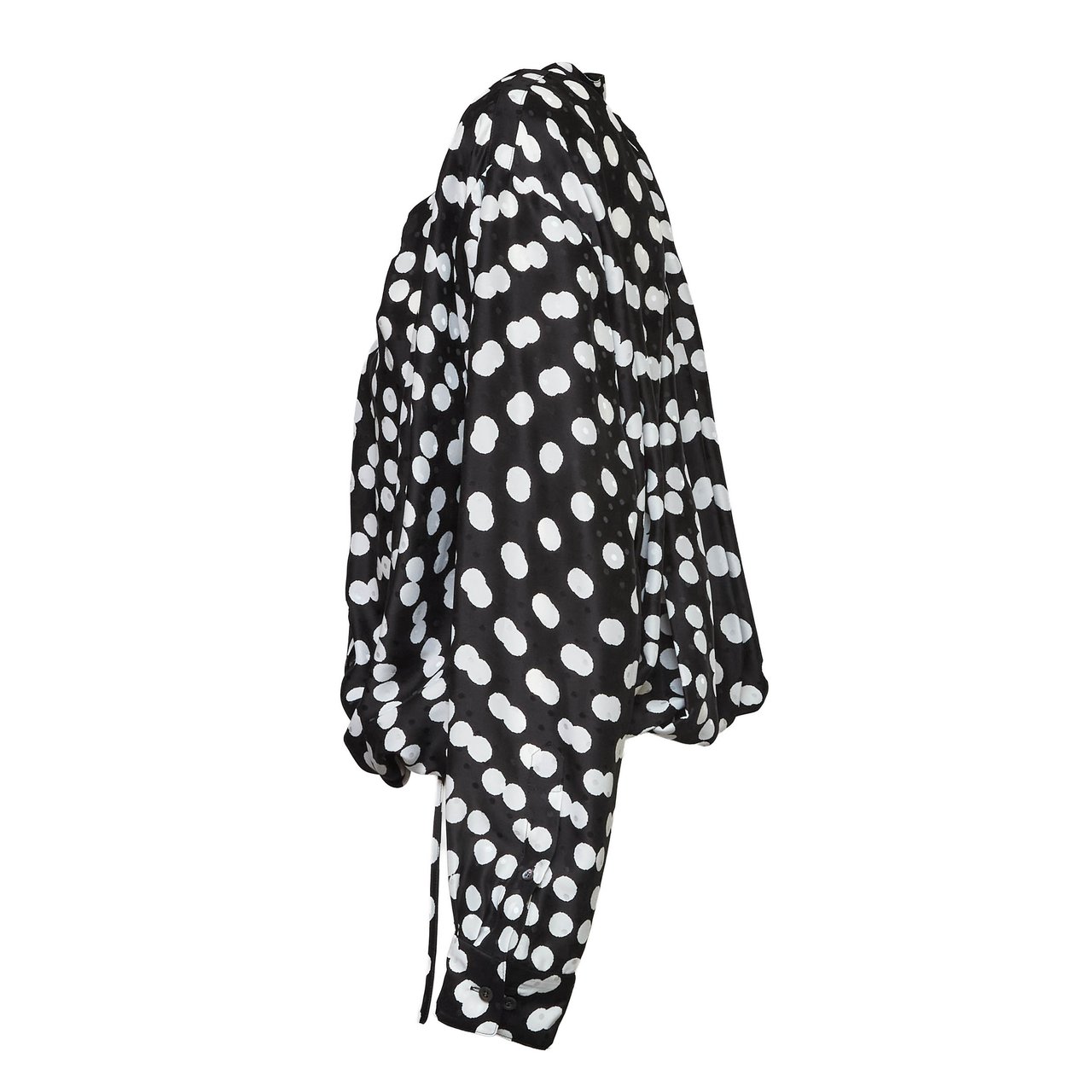 Dries van Noten Cenver Polka Dot Drawstring Hem Shirt Zwart