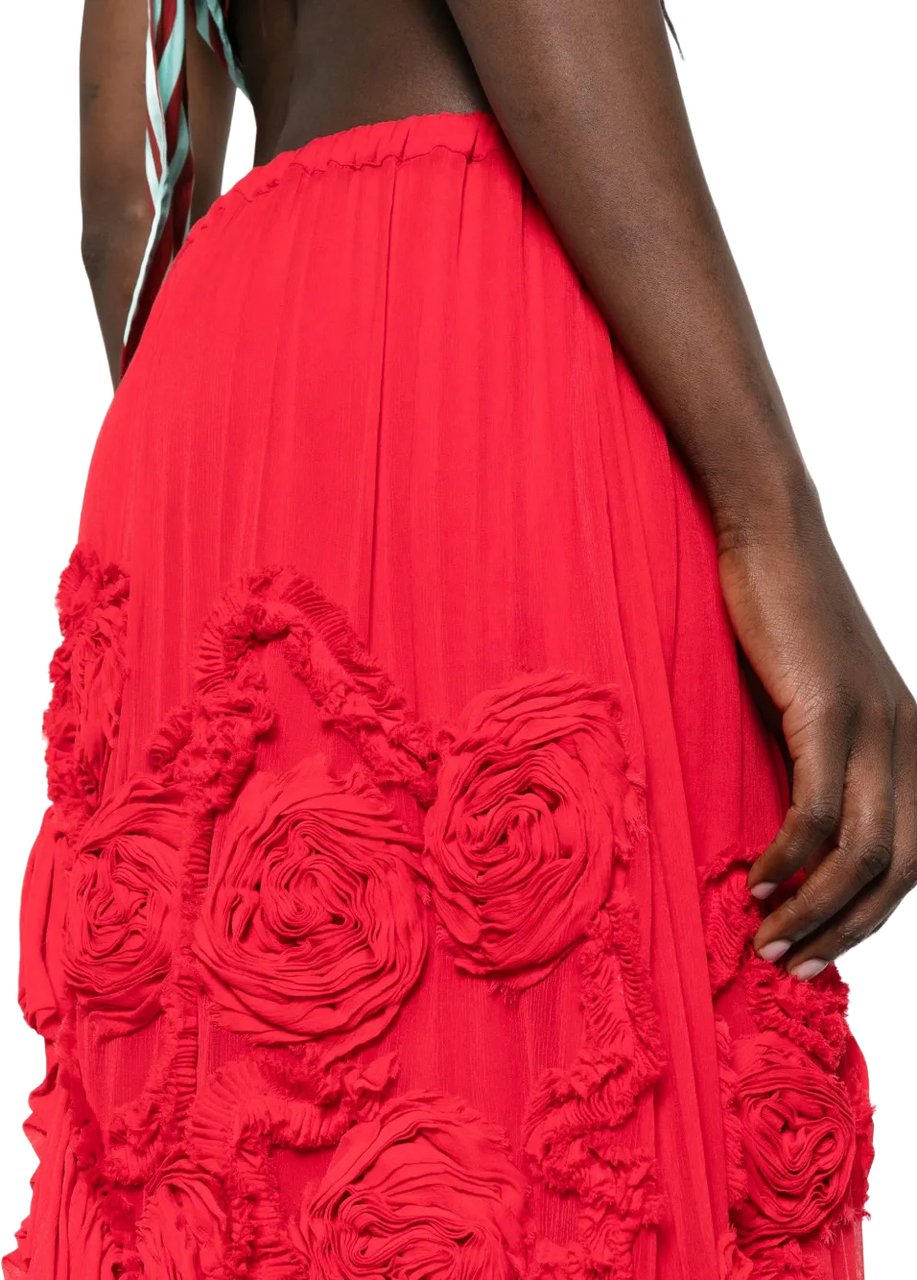 Dries van Noten Sammy Bis Emb 3376 Skirt Red Rood
