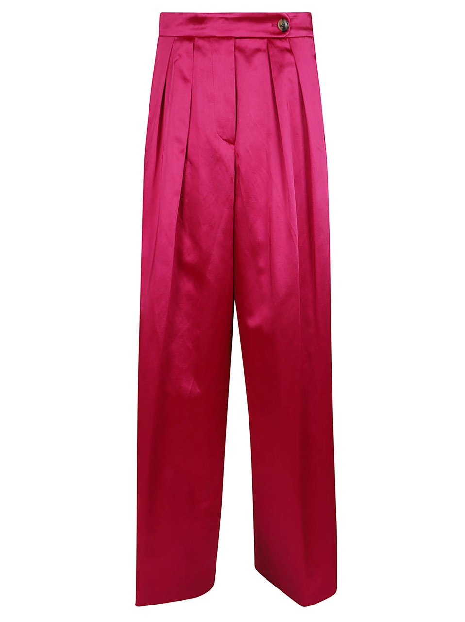Dries van Noten Glossy Wide-Leg Pants with Double Front Pleats Rood