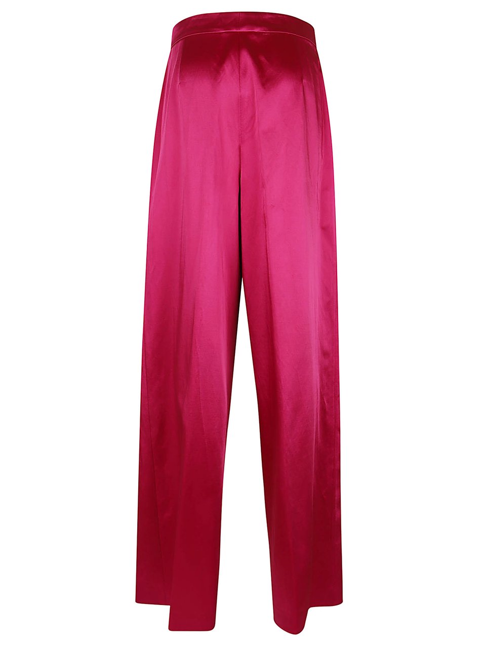 Dries van Noten Glossy Wide-Leg Pants with Double Front Pleats Rood