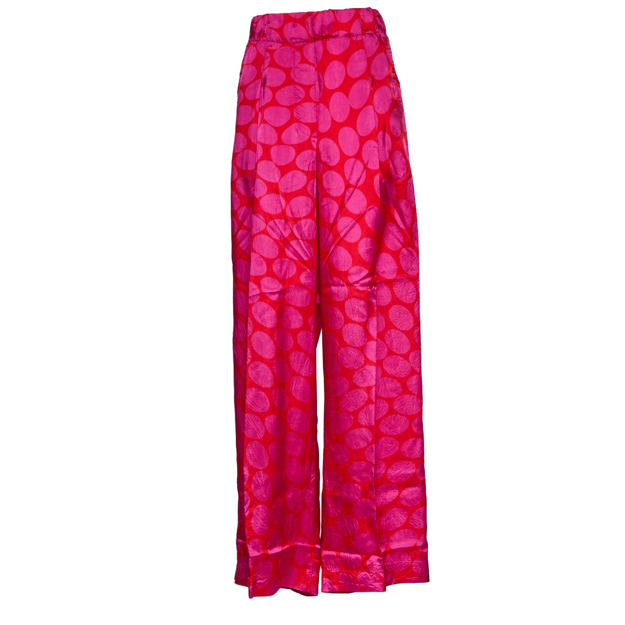 Dries van Noten Pila Oval Print Wide Leg Pants Roze