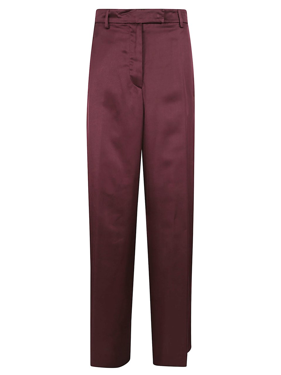 Dries van Noten Wide-Leg High-Waist Trousers with Tailored Finish Maroon