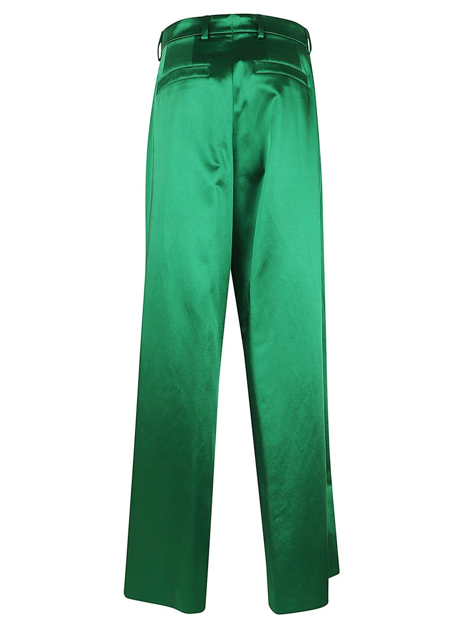 Dries van Noten Straight-Leg Trousers with Defined High Waist and Discreet Closure Groen