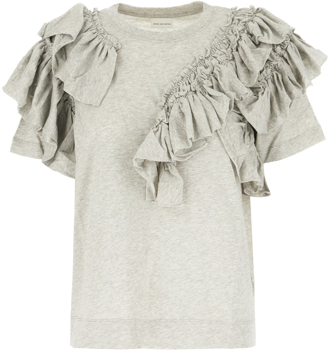 Dries Van Noten Grey cotton t-shirt Grijs