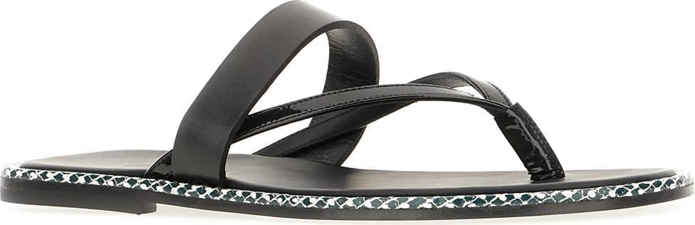Dries van Noten Dries Van Noten Black leather thong sandals Zwart