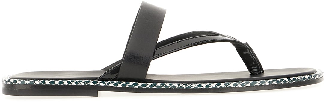 Dries van Noten Dries Van Noten Black leather thong sandals Zwart