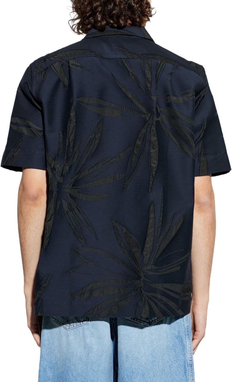 Dries van Noten Short-Sleeved Camp Collar Shirt Blauw