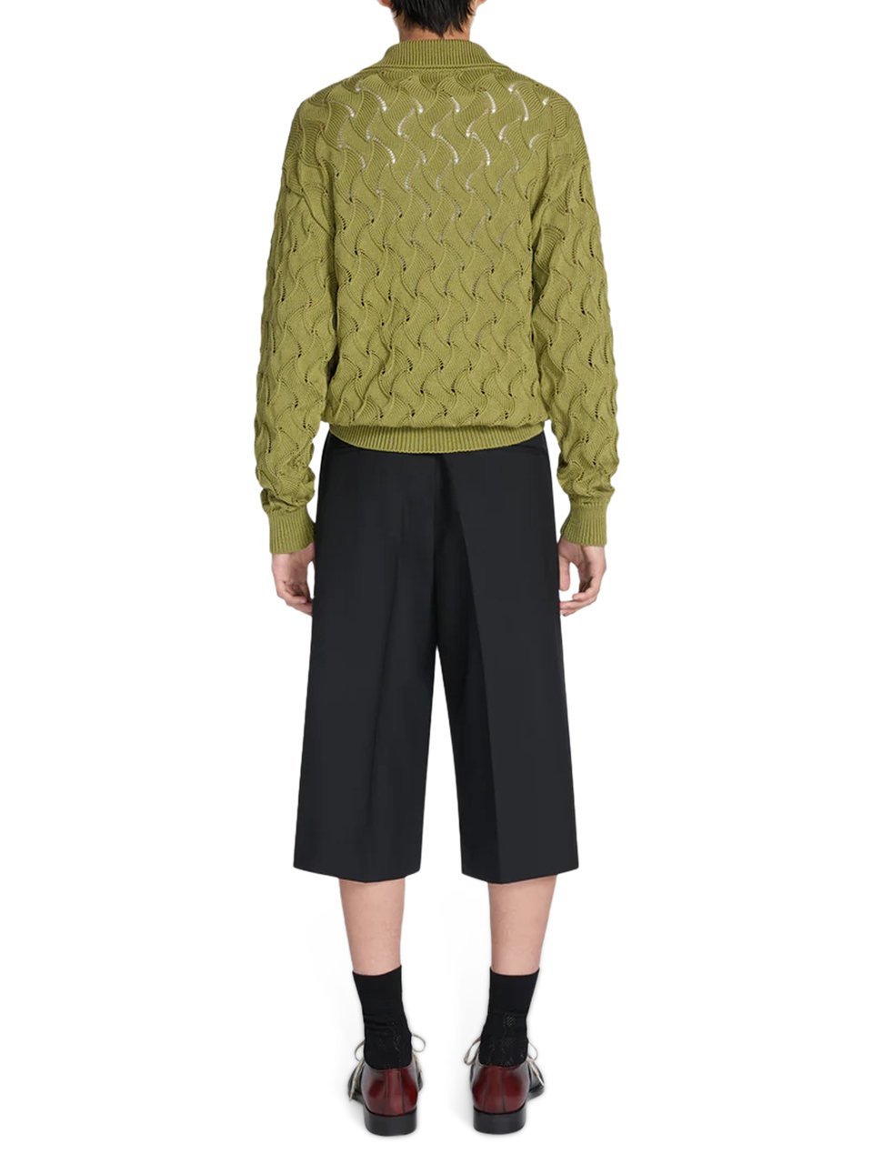 Dries van Noten High-Waisted Black Shorts with Tailored Pleats and Belt Zwart