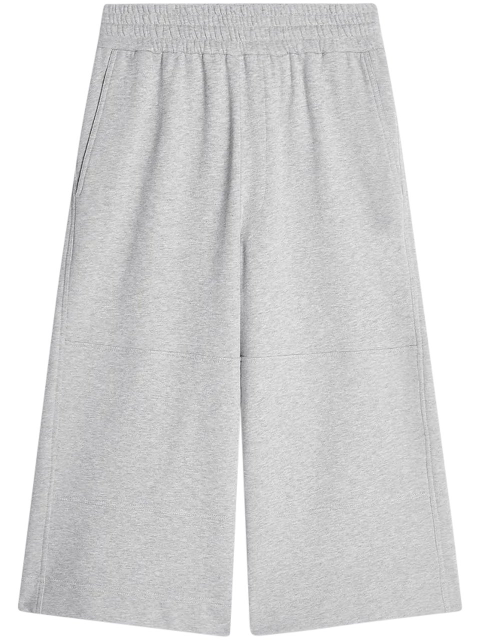 Dries van Noten Cropped Wide-Leg Trousers with Elastic Waistband Grijs
