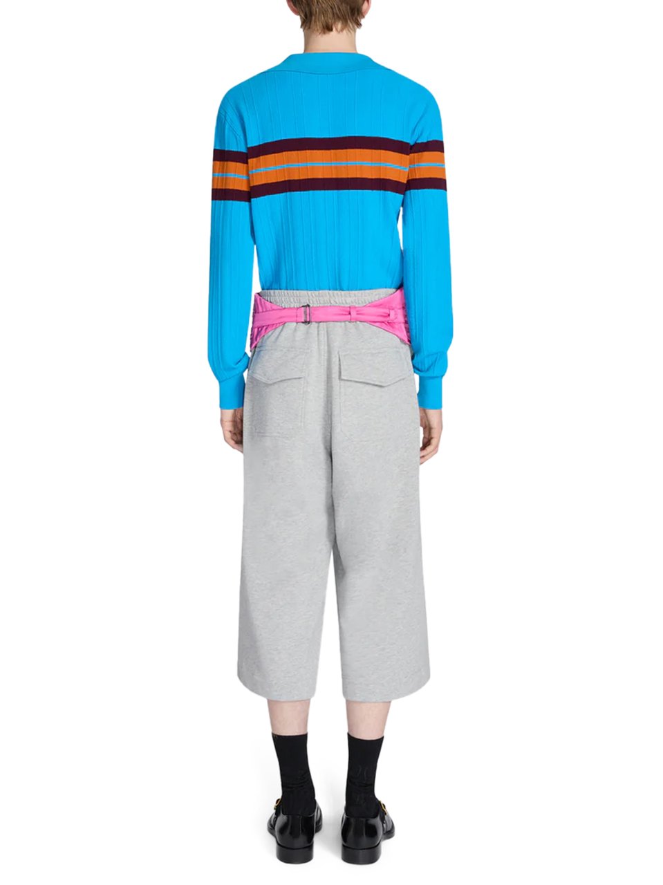 Dries van Noten Cropped Wide-Leg Trousers with Elastic Waistband Grijs