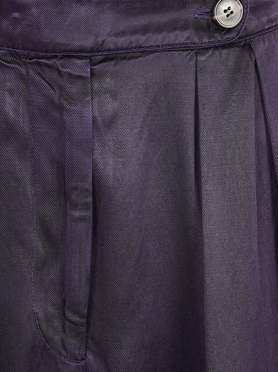 Dries van Noten Wide-Leg Satin Trousers with Double Front Pleats Paars