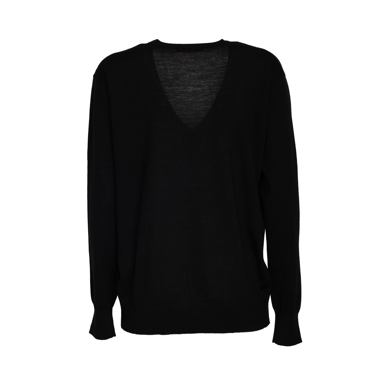 Dries van Noten Tuomas Merino Wool V Neck Sweater Zwart