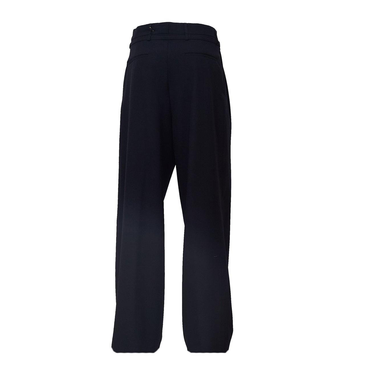 Dries van Noten Wide-Leg Wool Trousers with Irregular Pleats Zwart