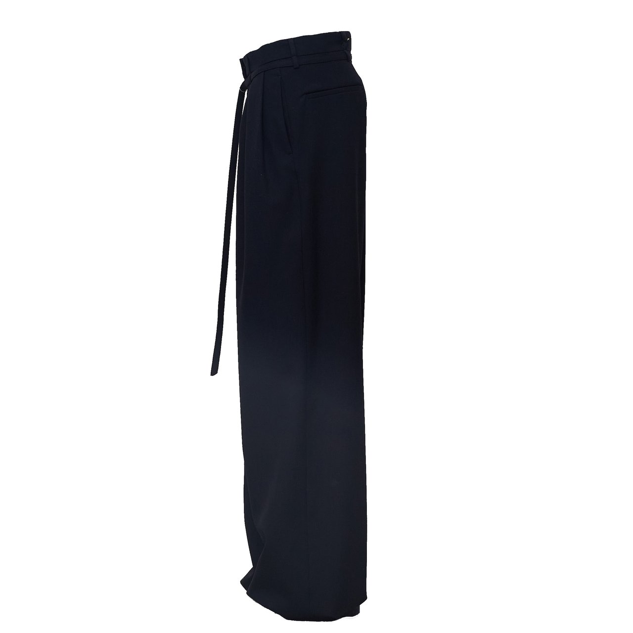 Dries van Noten Wide-Leg Wool Trousers with Irregular Pleats Zwart