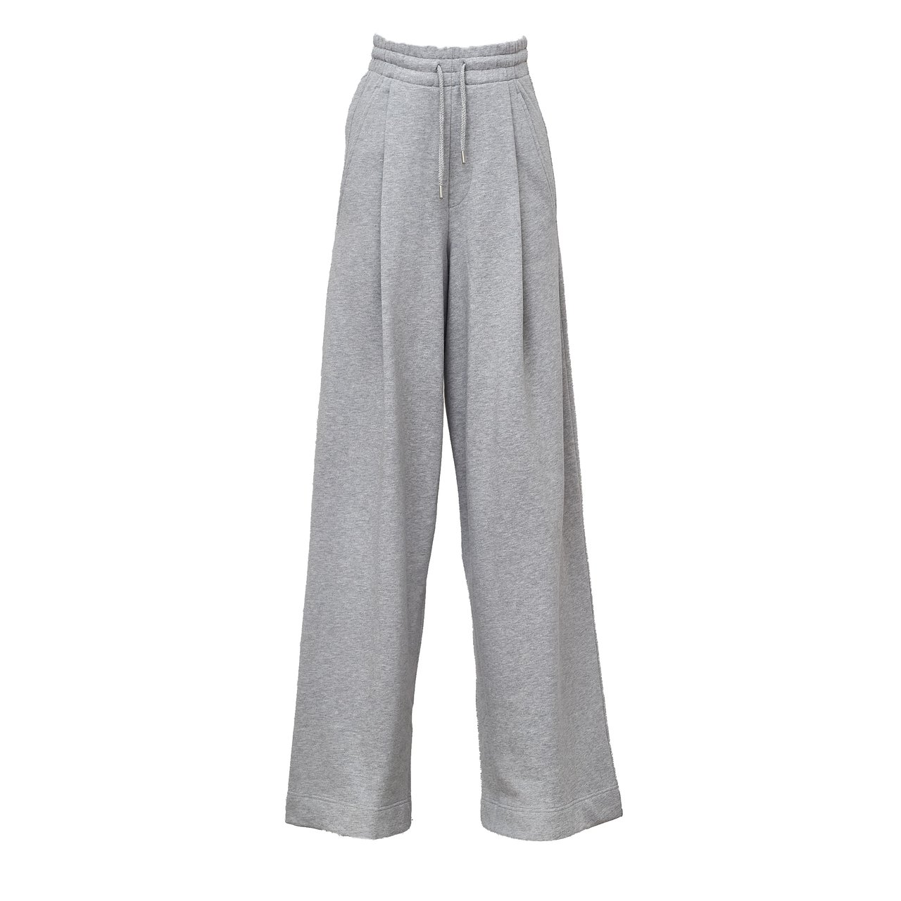 Dries van Noten Soft Wide-Leg Pants with Mid-Rise Waist and Elasticized Band Grijs