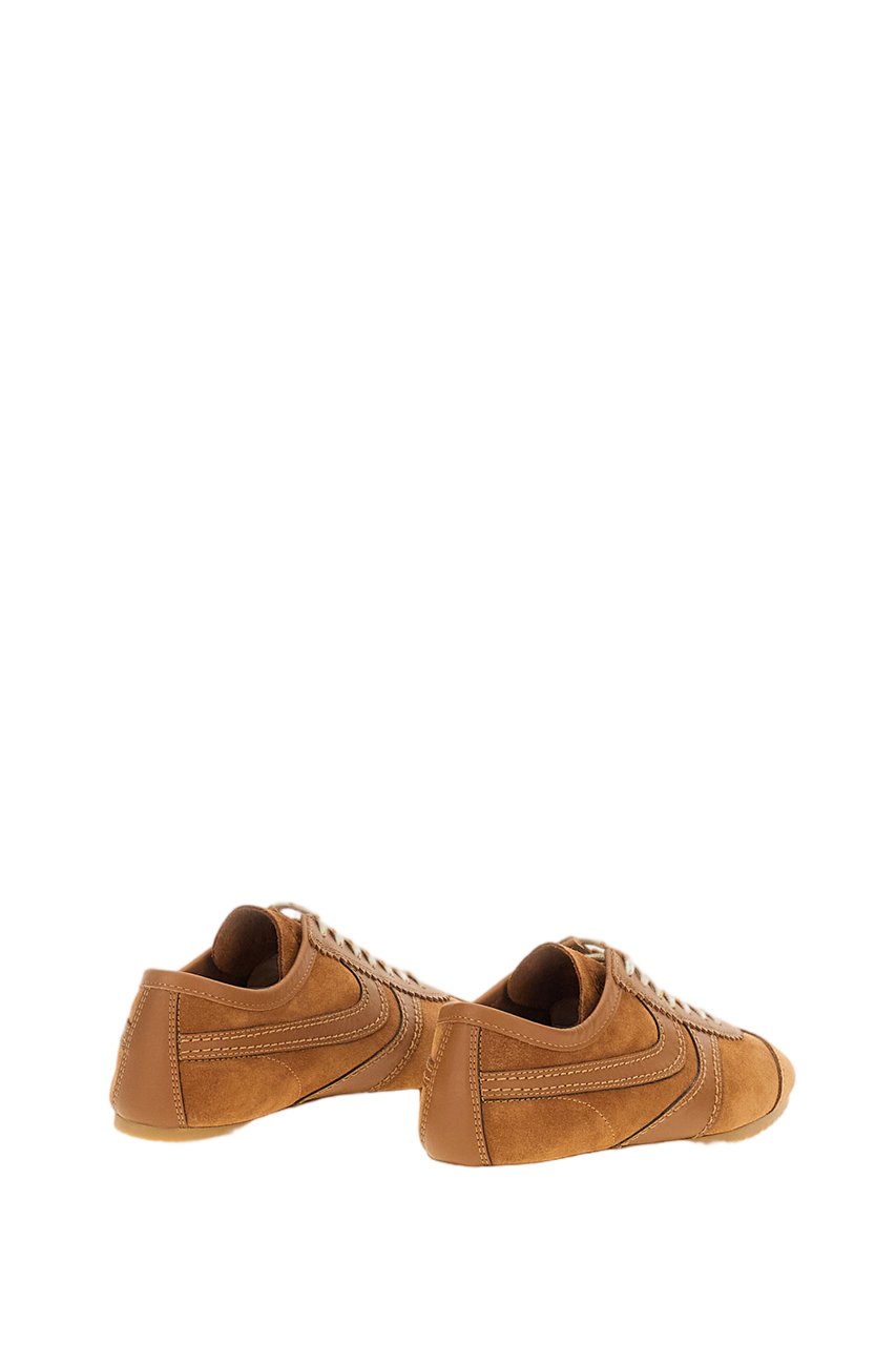 Dries van Noten Brown Suede Low-Profile Sneakers Bruin