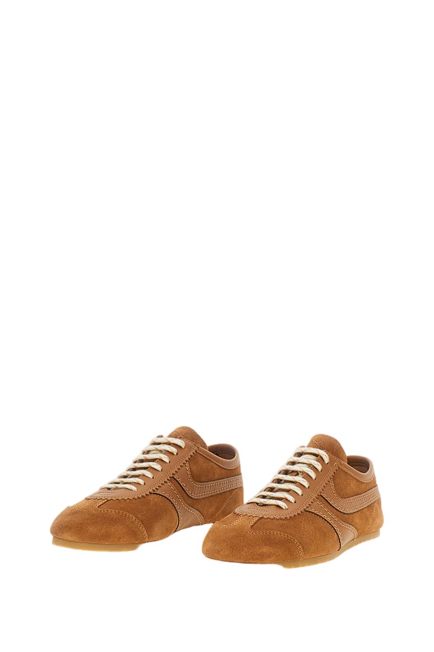 Dries van Noten Brown Suede Low-Profile Sneakers Bruin
