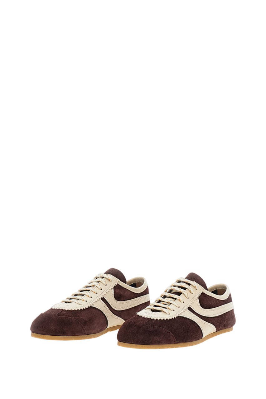 Dries van Noten Dark Purple Suede Low-Profile Sneakers Paars