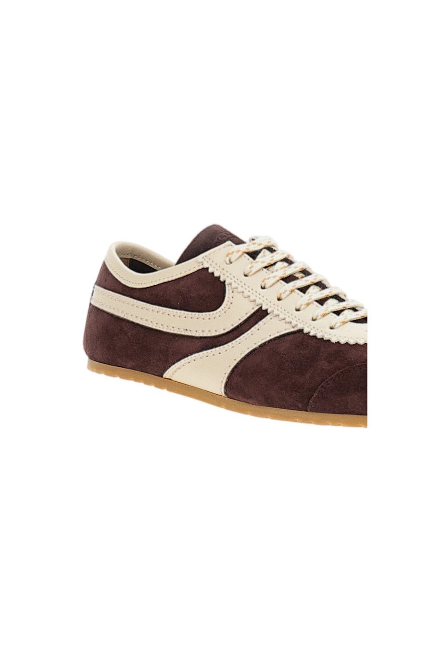 Dries van Noten Dark Purple Suede Low-Profile Sneakers Paars