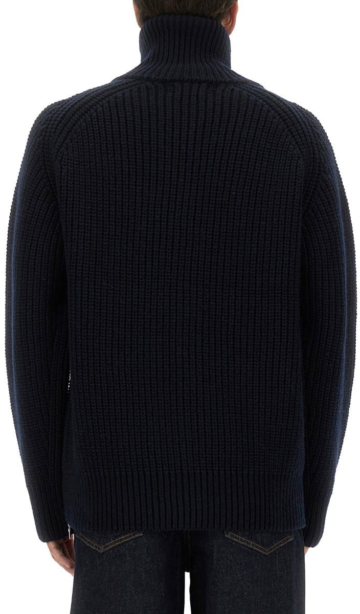 Dries van Noten ZIPPERED WOOL SWEATER Zwart