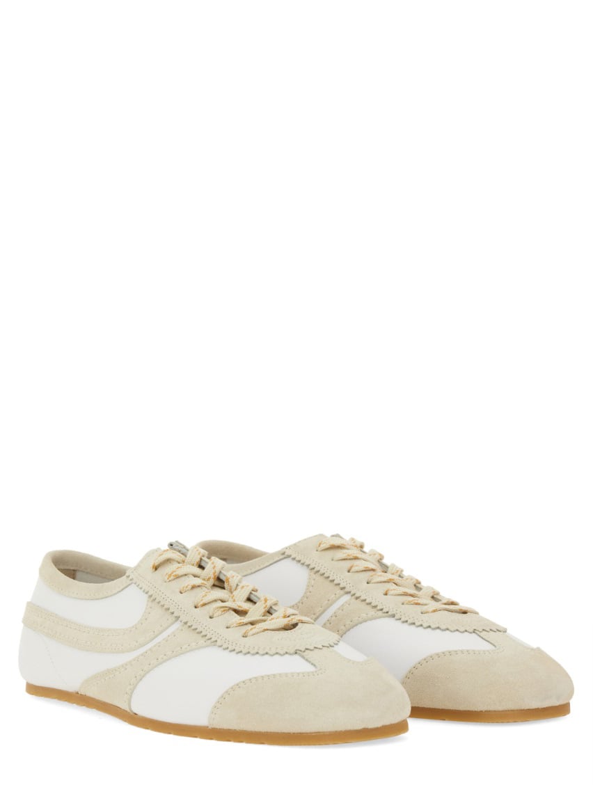 Dries van Noten LEATHER AND SUEDE SNEAKER Wit