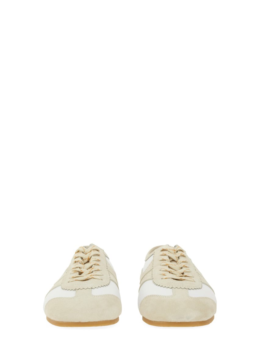 Dries van Noten LEATHER AND SUEDE SNEAKER Wit