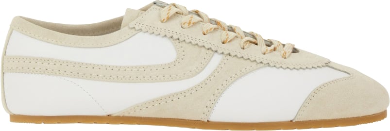 Dries van Noten LEATHER AND SUEDE SNEAKER Wit