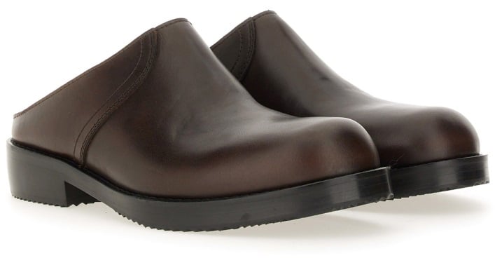 Dries van Noten LEATHER CLOGS Bruin