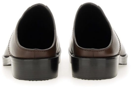 Dries van Noten LEATHER CLOGS Bruin