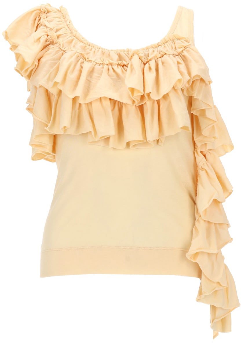 Dries van Noten TOP CON RUCHES Geel