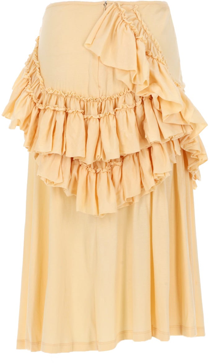 Dries van Noten GONNA DRAPPEGGIATA CON RUCHES Geel